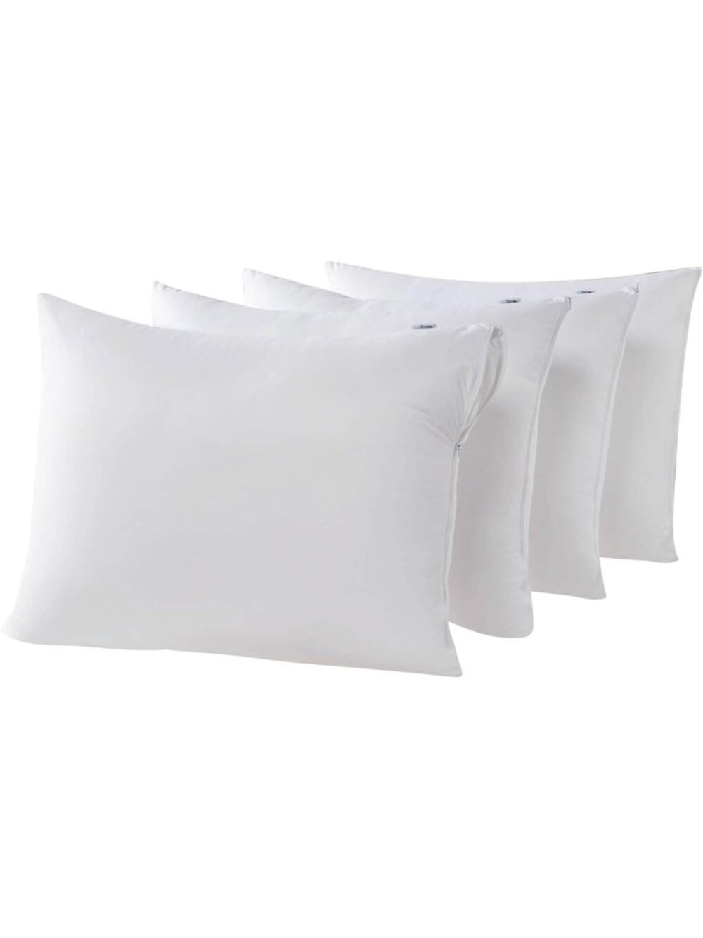 4 Pack Waterproof Down Feather Pillow Protectors with Zipper - Standard Size